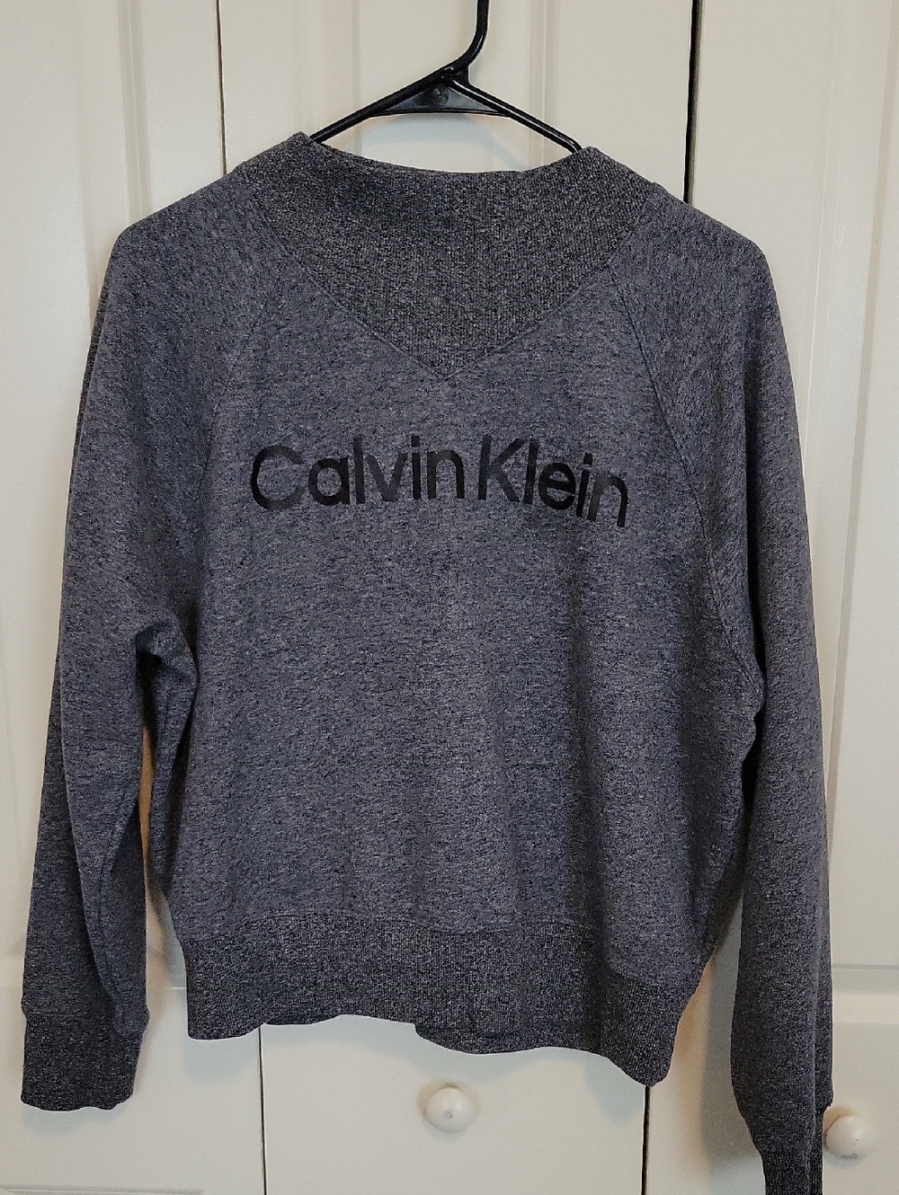 Calvin Klein Charcoal Gray Logo Crewneck Sweater